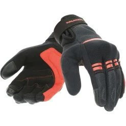Damen Motorradhandschuhe Aus Tucano Urbano 9962HW LADY PENNA Schwarz Rot Stoff